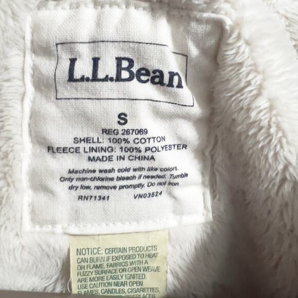 LL Bean Shirt Womens Small Flannel Button Plaid Fur Lined Sherpa Fuzzy Plum - Picture 3 of 5